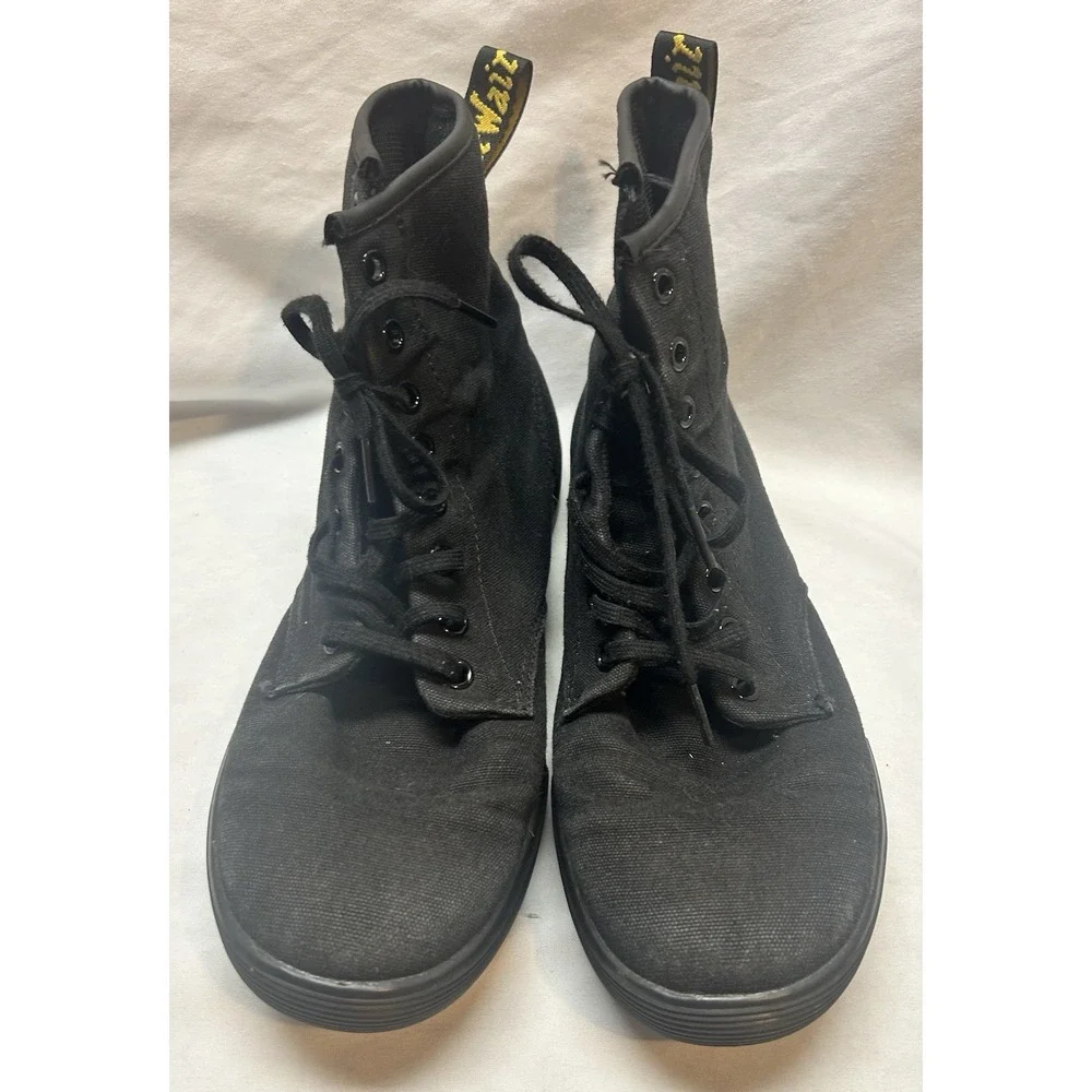 Dr. Martens Shoreditch Ankle Boots Womens Size 9 EUR 41 Black Canvas Lace Up